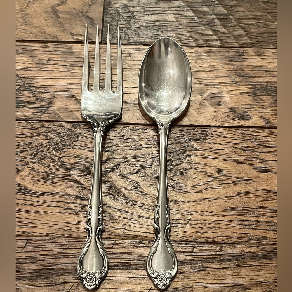 QUEENS FANCY by Lyon International Discontinued  Serving Spoon & Serving Fork